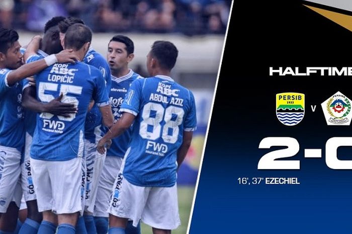 Persib Bandung unggul 2-0 atas Persiwa Wamena pada babak pertama leg pertama babak 32 besar Piala Indonesia 2018-2019 di Stadion Si Jalak Harupat, Kabupaten Bandung, Senin (11/2/2019) sore WIB.