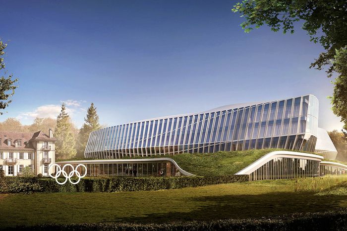 Gedung Olimpiade baru yang akan menjadi Kantor Pusat  Komite Olimpiade Internasional, di Lausanne, Swiss.