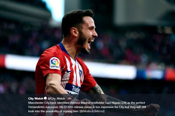 Pemain tengah Atletico Madrid, Saul Niguez