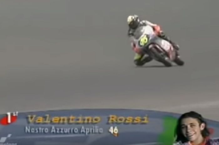 Momen saat Valentino Rossi tampil di Sirkuit Internasional Sentul, Bogor, pada ajang balap kelas 125cc musim 1997.