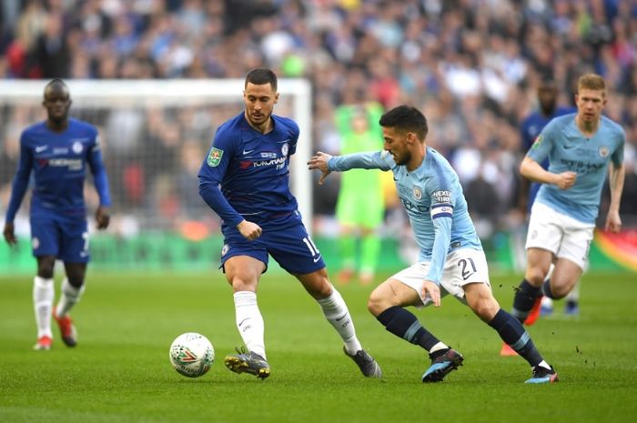 Babak I Final Carabao Cup 2018-2019, Chelsea dan Manchester City masih sama kuat dan belum tercipta gol bagi kedua tim.