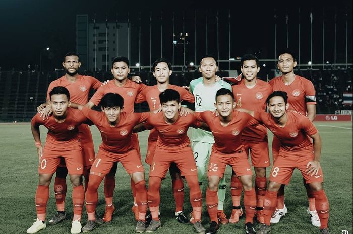 Skuat timnas U-22 Indonesia di final Piala AFF U-22 2019 melawan Thailand, Selasa (26/2/2019).