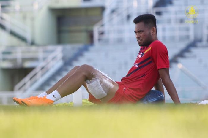 Penyerang asal Indonesia, Saddil Ramdani dalam sebuah latihan Pahang FA. 