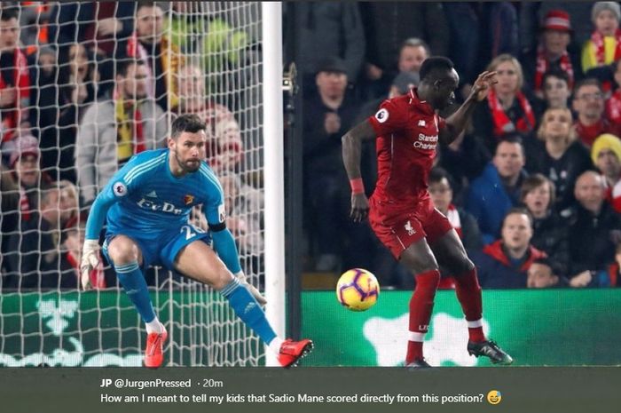 Gol kedua Mane yang meipu Ben Foster membawa Liverpool unggul sementara 2-0 atas Watford di Anfield.