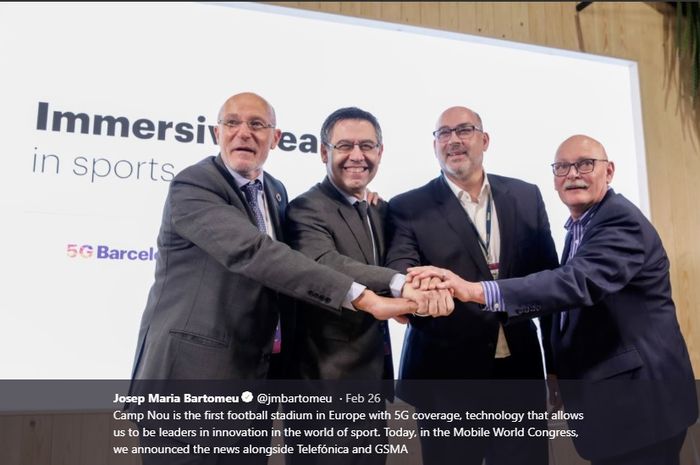 Kerjasama Barcelona yang mengumumkan berita bersama Telef&oacute;nica dan GSMA dalam pembangunan teknologi 5G