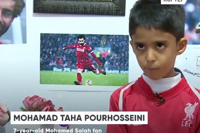 Mohamad Taha Pourhosseini, bocah berumur 7 tahun yang viral di media sosial berkat aksinya menirukan Mohamed Salah di sebuah iklan