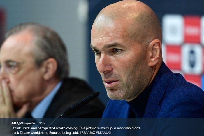 Zinedine Zidane saat konferensi pers terakhir tahun 2018