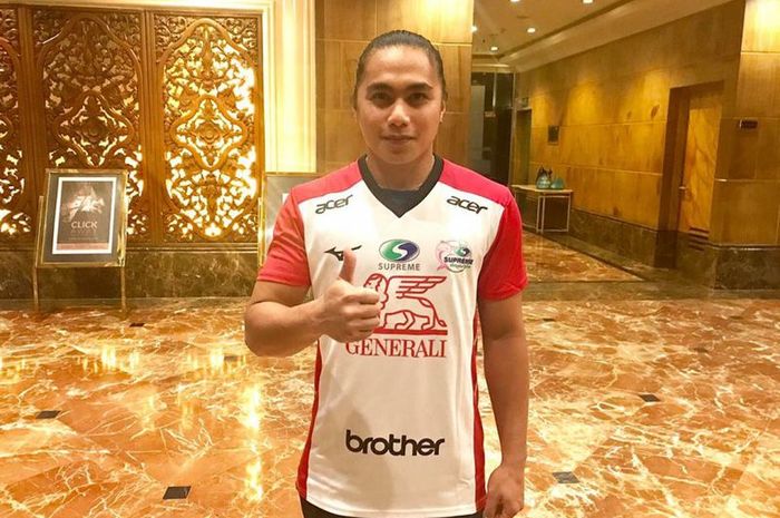 Pemain timnas voli putri Indonesia, Aprilia Manganang, berkostum tim Thailand Generali Supreme Chonburi E-Tech.