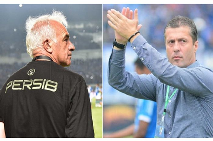 Mario Gomez dan Miljan Radovic, mantan dan pelatih Persib Bandung saat ini.