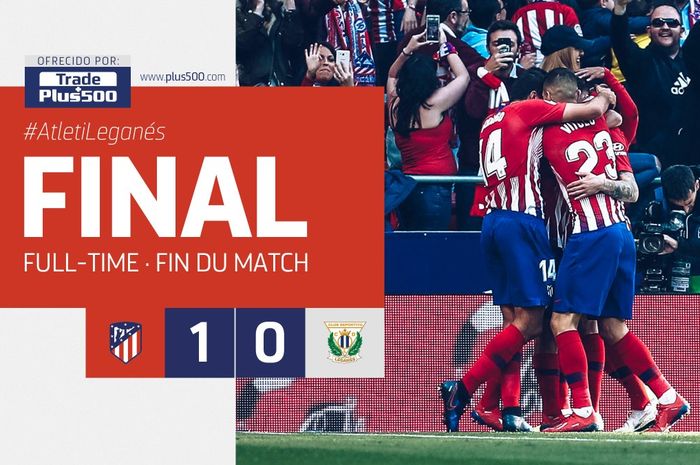 Atletico Madrid menang 1-0 atas Leganes dalam laga pekan ke-27 Liga Spanyol di Stadion Wanda Metropolitano, 9 Maret 2019.