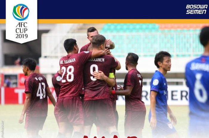 PSM Makassar menggilas Lao Toyota FC 7-3 dalam laga Piala AFC di Stadion Pakansari, Bogor, 13 Maret 2019.