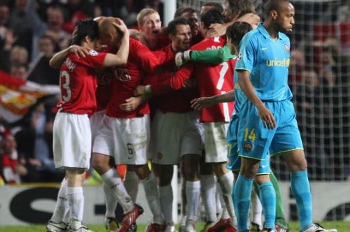 Manchester United saat berjumpa dengan Barcelona pada semifinal Liga Champions musim 2007-2008.