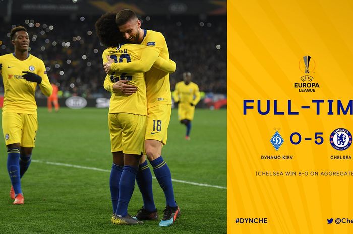 Chelsea lolos ke perempat final Liga Europa setelah mengandaskan Dynamo Kyiv.