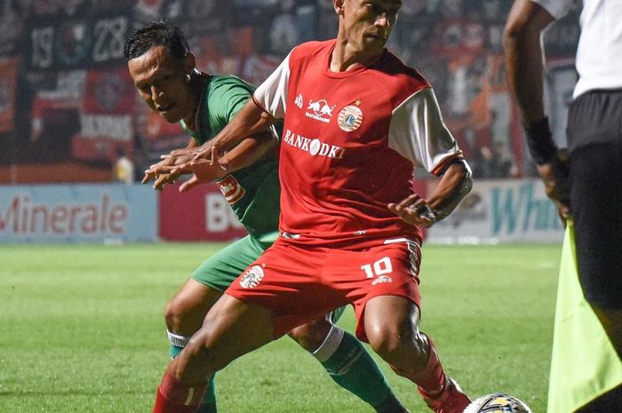 Gelandang Persija Jakarta, Bruno Matos, saat melawan PSS Sleman