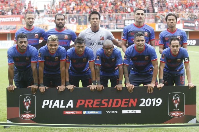 Skuat Madura United di Piala Presiden 2019.