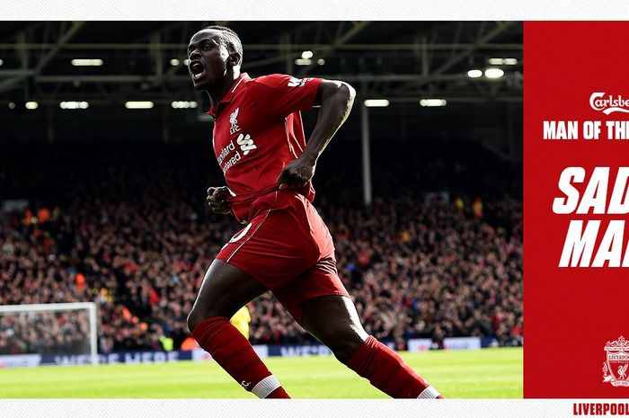 Penyerang Liverpool, Sadio Mane, merayakan gol yang dicetak ke gawang Fulham dalam laga Liga Inggris di Stadion Craven Cottage, Minggu (17/3/2019).