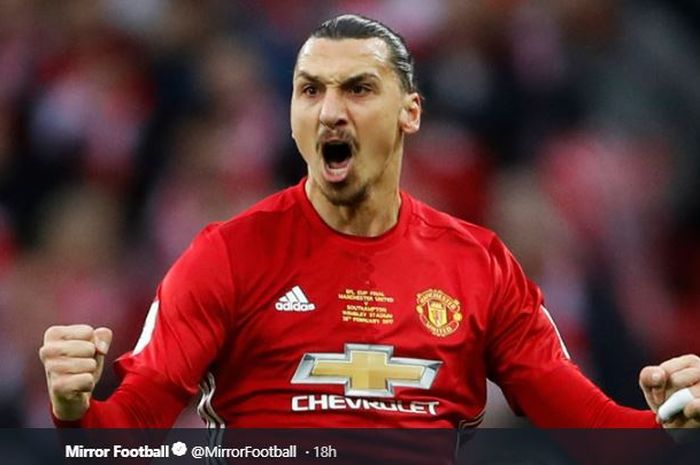 Penyerang LA Galaxy, Zlatan Ibrahimovic, saat masih membela Manchester United.