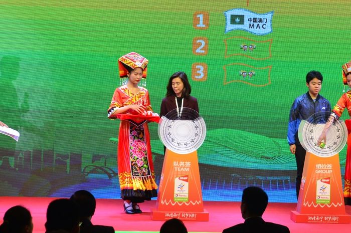 Proses pengundian atau drawing Sudirman Cup 2019 yang digelar di Nanning, China, pada hari ini, Selasa (19/3/2019)