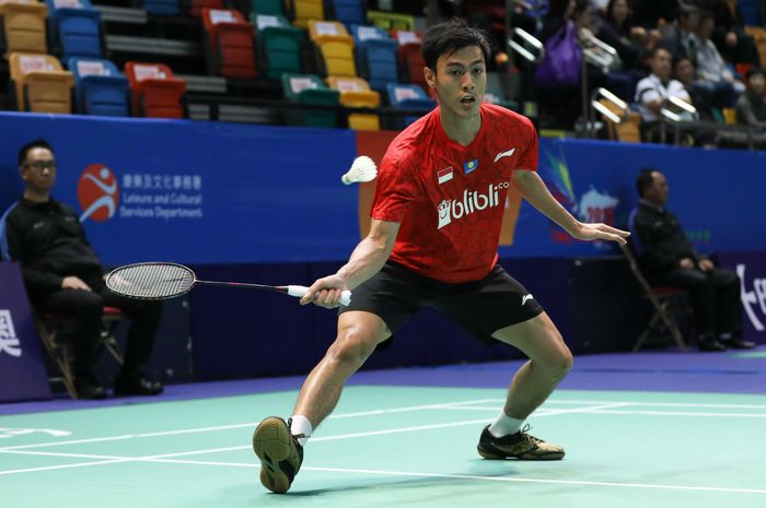 Pemain tunggal putra Indonesia, Shesar Hiren Rhustavito, berlaga di Kejuaraan Beregu Campuran Asia 2019 di Hong Kong, Jumat (22/3/2019)