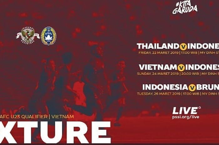 Jadwal timnas dan live streaming timnas U-23 Indonesia vs Thailand di kualifikasi Piala Asia U-23 2020.