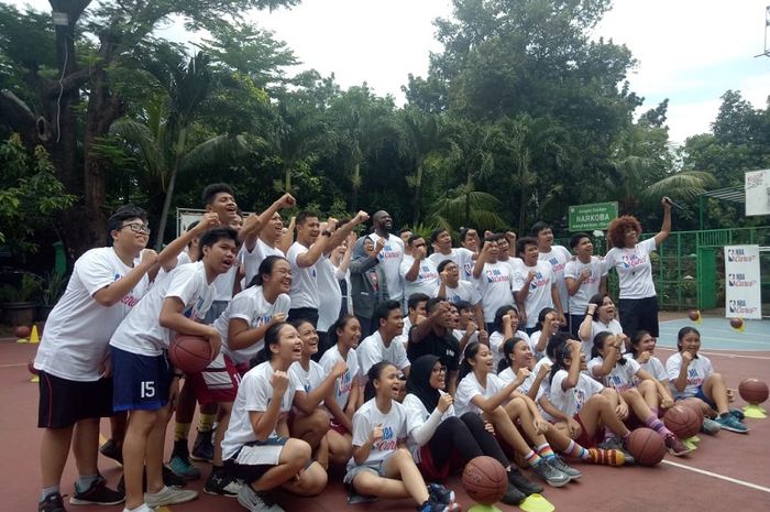 Jason Richardson dalam acara coaching clinic di SMA 82 Jakarta, Kamis (28/3/2019).