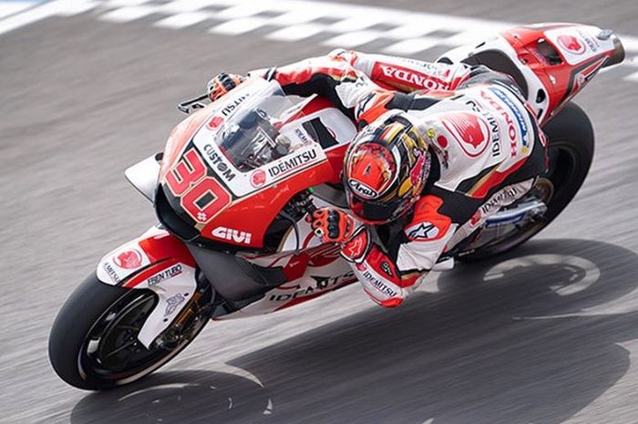 Pembalap tim LCR Honda Idemitsu, Takaaki Nakagami saat beraksi di MotoGP Argentina, Minggu (31/3/2019)