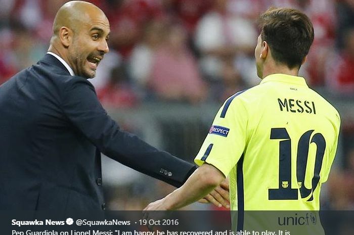 Pep Guardiola dan Lionel Messi