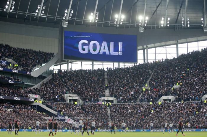 Suasana laga pekan ke-34 Liga Inggris antara Tottenham Hotspur dan Huddersfield Town di Tottenham Hotspur Stadium, Sabtu (13/4/2019).