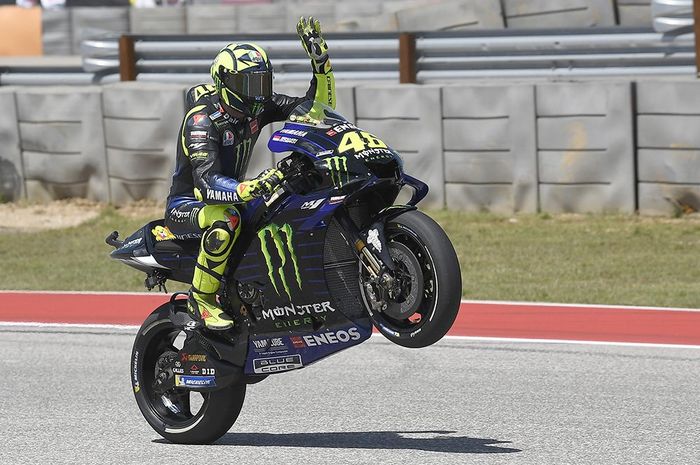 Valentino Rossi ketika melaju di seri MotoGP Americas 2019.