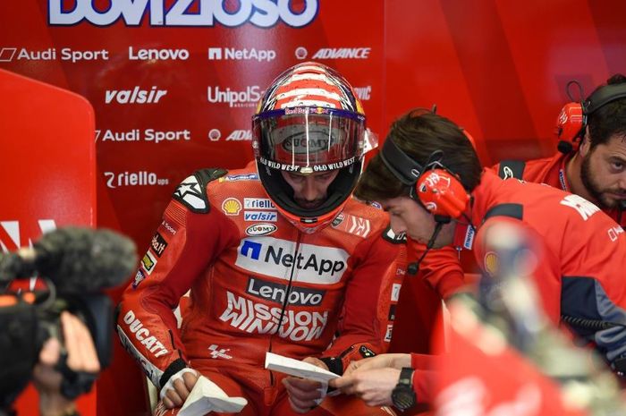 Pembalap Mission Winnow Ducati, Andrea Dovizioso tengah jalani persiapan pada MotoGP Americas 2019, Senin (15/4/2019) WIB.