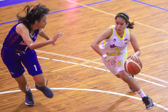 Jalannya laga playoff Srikandi Cup 2018-2019 antara Sahabat Semarang dan Flying Wheel Makassar, Selasa (23/4/2019).