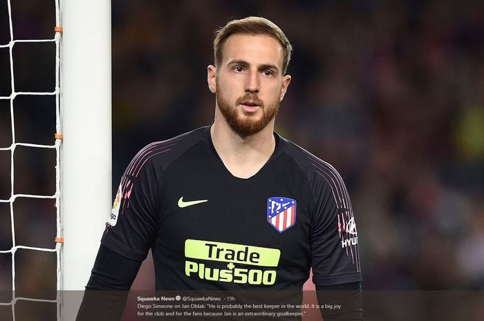 Kiper Atletico Madrid, Jan Oblak, masuk radar Manchester United.