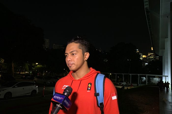 Perenang Indonesia, I Gede Siman Sudartawa, saat ditemui di Stadion Akuatik Gelora Bung Karno, Jakarta, Kamis (25/4/2019).