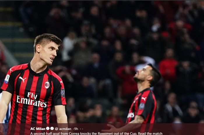 AC Milan mengalami kesulitan menciptakan peluang ke gawang Lazio pada leg kedua semifinal Coppa Italia, Rabu (24/4/2019) di San Siro.