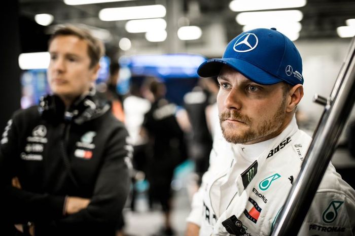 Pembalap Formula 1 (F1) dari tim Mercedes, Valtteri Bottas saat sesi latihan bebas GP F1 Azerbaijan 2019, Jumat (26/4/2019)