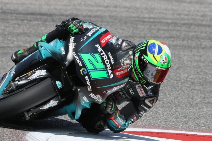 Aksi Pembalap Petronas Yamaha SRT, Franco Morbidelli saat melahap lintasan Sirkuit Americas