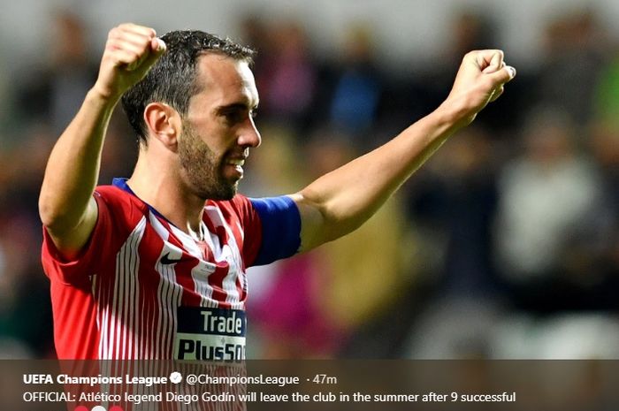 Diego Godin ketika masih membela Atletico Madrid.