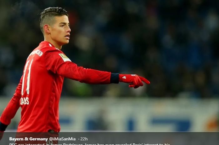 Gelandang serang pinjaman Bayern Muenchen dari Real Madrid, James Rodriguez