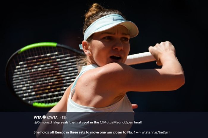 Laju positif Simnoa Halep di ajang Madrid Open 2019 membuatnya selangkah lagi kembali menjadi petenis tunggal putri nomor satu dunia