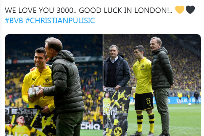 Borussia Dortmund menggelar perpisahan untuk Christian Pulisic yang musim depan akan membela Chelsea.