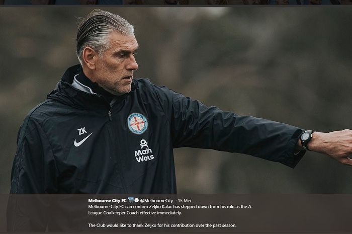 Pelatih kiper Melbourne City, Zeljko Kalac saat masih aktif bekerja untuk Blues City.