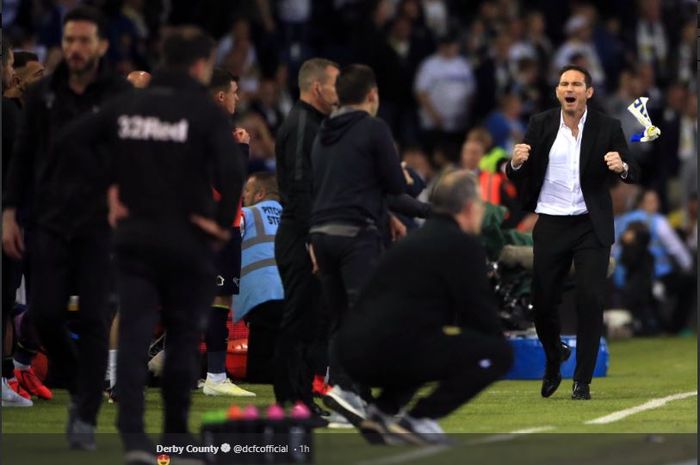 Manajer Derby County, Frank Lampard, akan bertemu mantan rekan setimnya di Chelsea, John Terry, pada final play-off promosi Premier League musim ini.