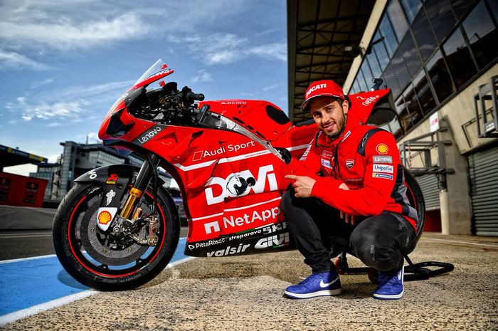 Andrea Dovizioso dengan livery motor baru pada MotoGP Prancis 2019