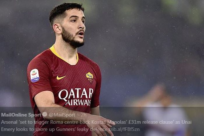 Bek tengah AS Roma, Kostas Manolas, dikabarkan jadi incaran Arsenal.