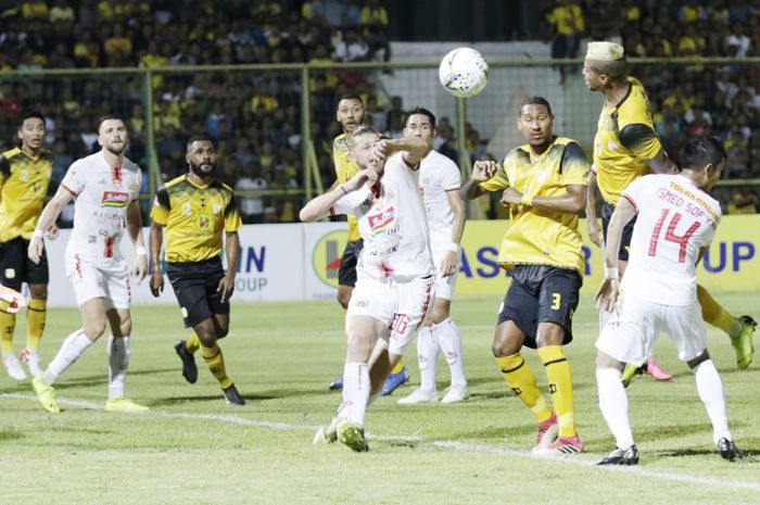 Steven Paulle dalam laga Barito Putera Vs Persija di Stadion 17 Mei, Kota Banjarmasin pada Senin (20/5/2019).