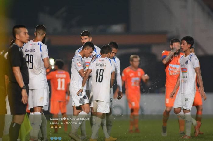 Arema FC dikalahkan Borneo FC dalam partai pekan kedua Liga 1 2019 di Stadion Segiri, Samarinda, 22 Mei 2019.