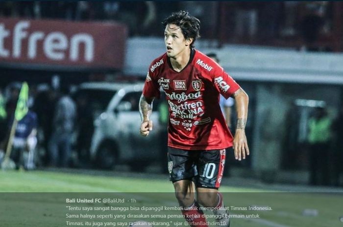 Pemain Bali United, Irfan Bachdim.