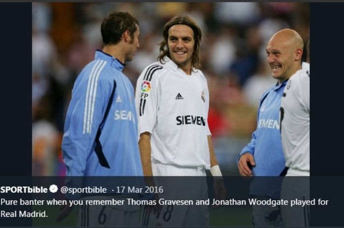 Thomas Gravesen (paling kanan) semasa membela Real Madrid.