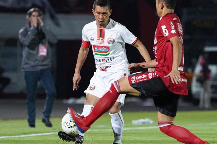 Aksi Ismed Sofyan saat timnya, Persija Jakarta dijamu Bali United, di Stadion Kapten I Wayan Dipta, Gianyar, Bali, Jumat (31/5/2019).