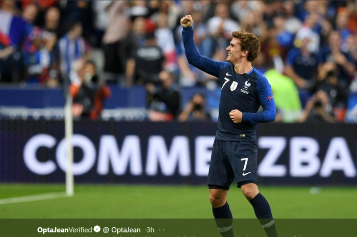 Antoine Griezmann, kembali mencetak gol untuk timnas Prancis.